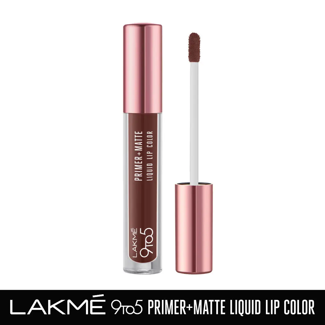 Lakme 9to5 Primer + Matte Liquid Lip Color MB3 Strong Espresso - 4.2ml