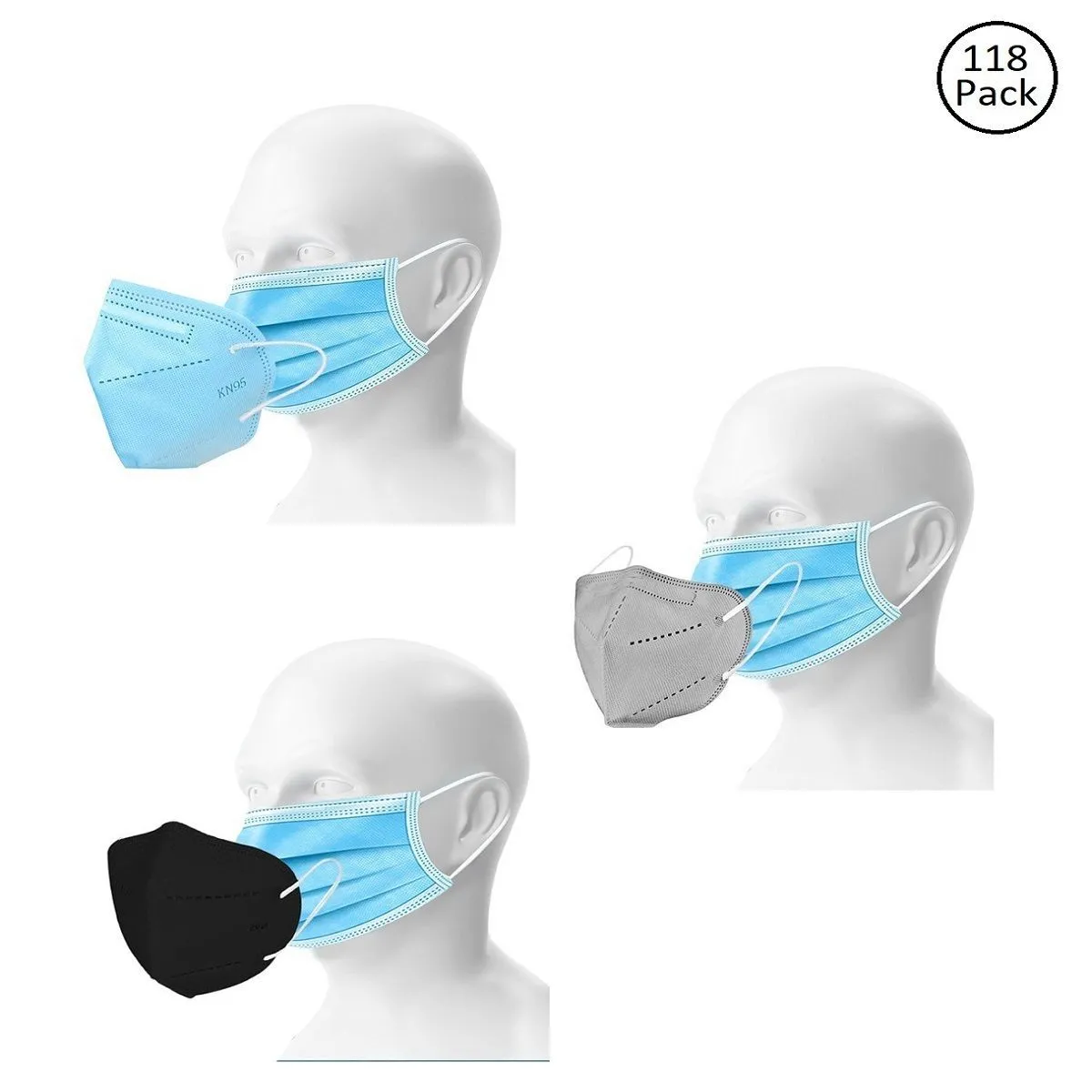 OOMPH Double Mask Set of 100 Disposable & 18 Kn95/N95 Mask