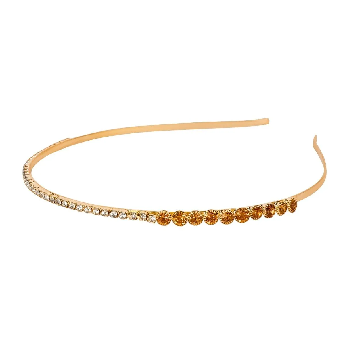 AccessHer Collection, Rhinestone Studded Golden Metal Hair Band/Hair Accessory (HB0920GC112G)