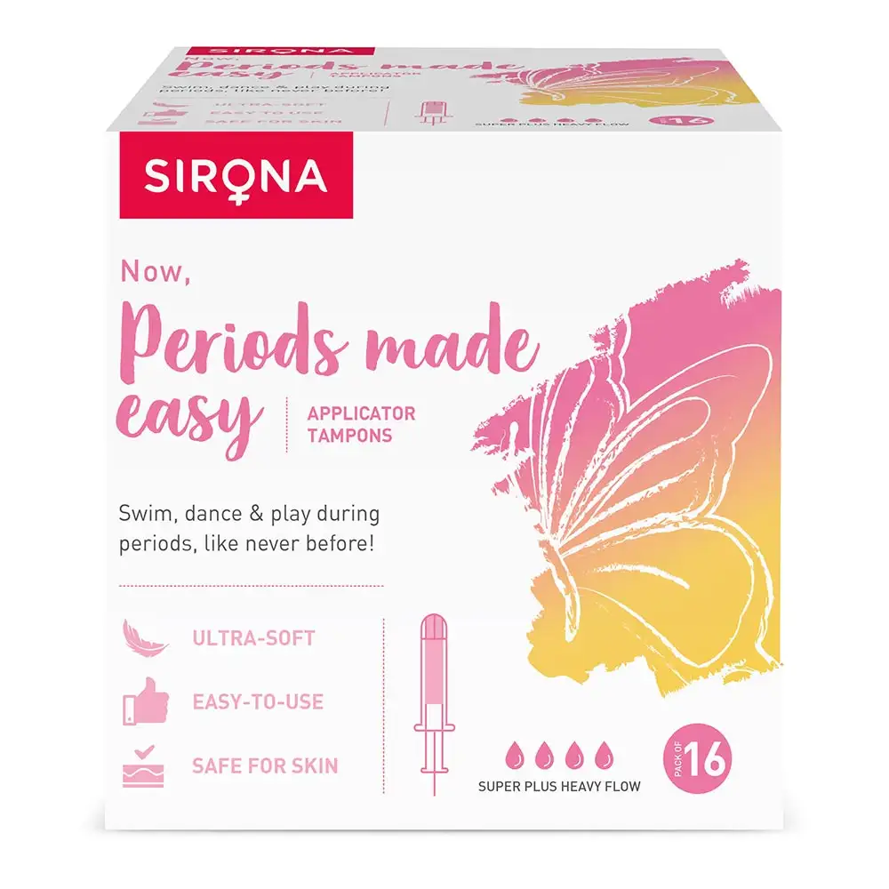 Sirona Premium Applicator Tampons,  16 Piece(s)/Pack  Super Plus Heavy Flow