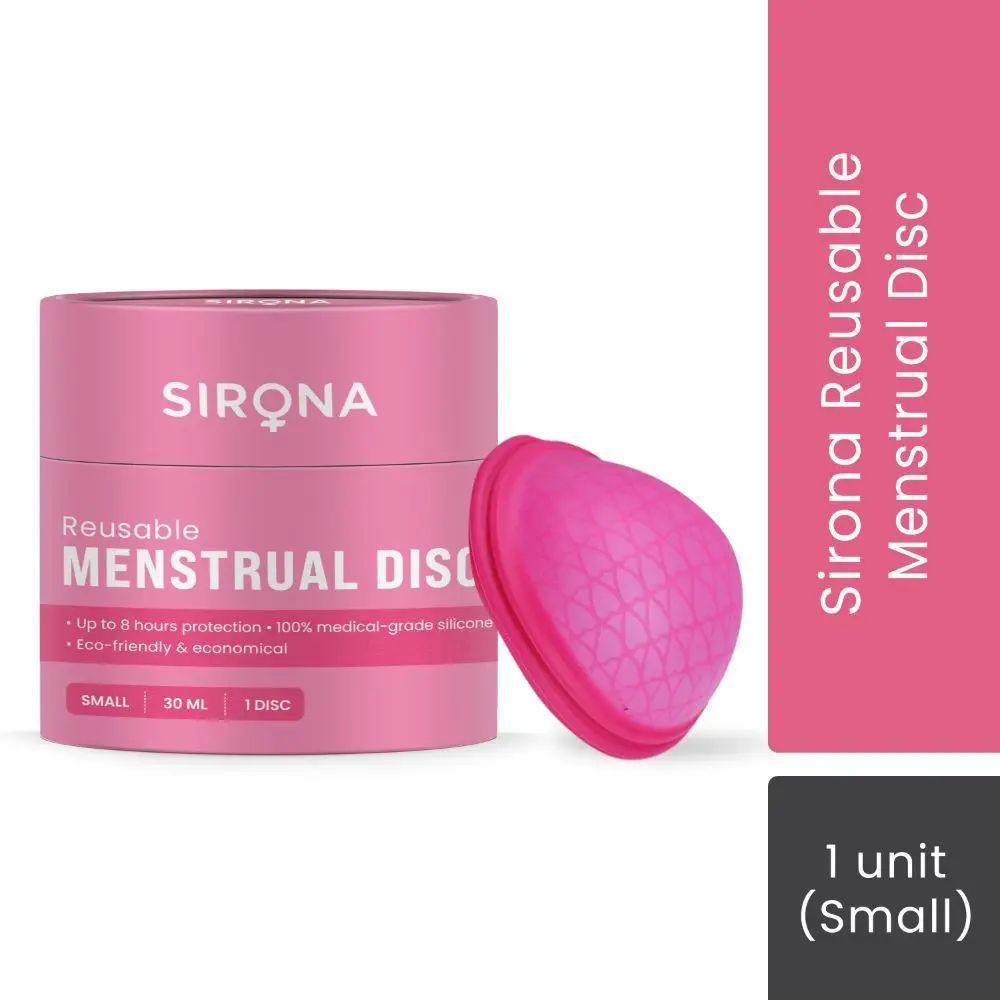 Sirona Reusable Menstrual Cup Disc for Women – Small (1 Unit)| Period Disc with 100% Medical Grade Silicone | Up to 8 hour Protection | Non Toxic & Phthalate Free