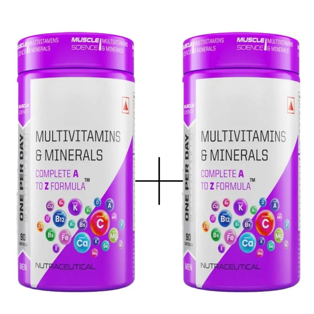 Muscle Science Multivitamins and Minerals for Men,  90 softgels  Buy 1 Get 1 Free