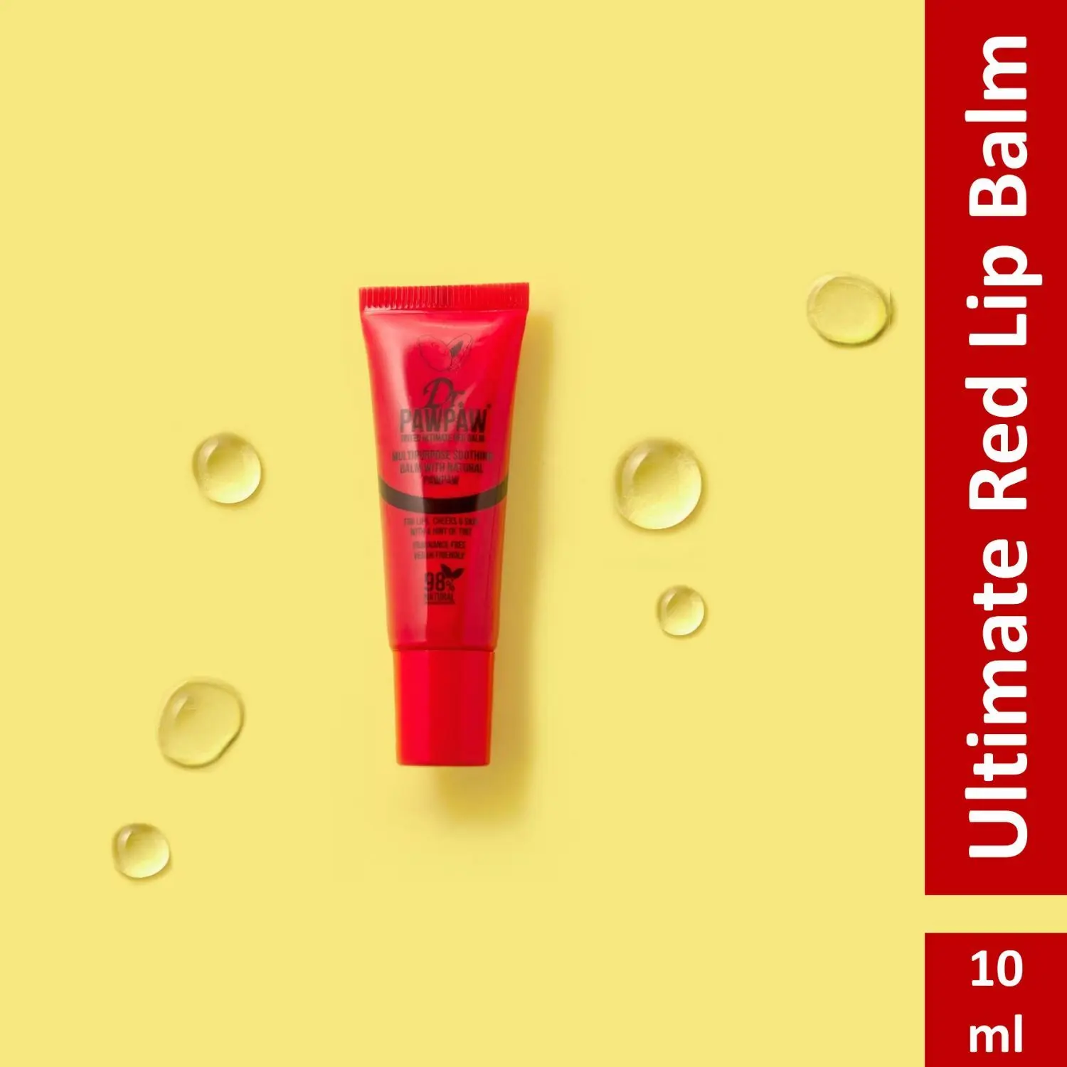 Dr.PAWPAWUltimate Red Lip Balm (10 ml)| No Fragrance Balm, For Lips, Skin, Hair, Cuticles, Nails, and Beauty Finishing