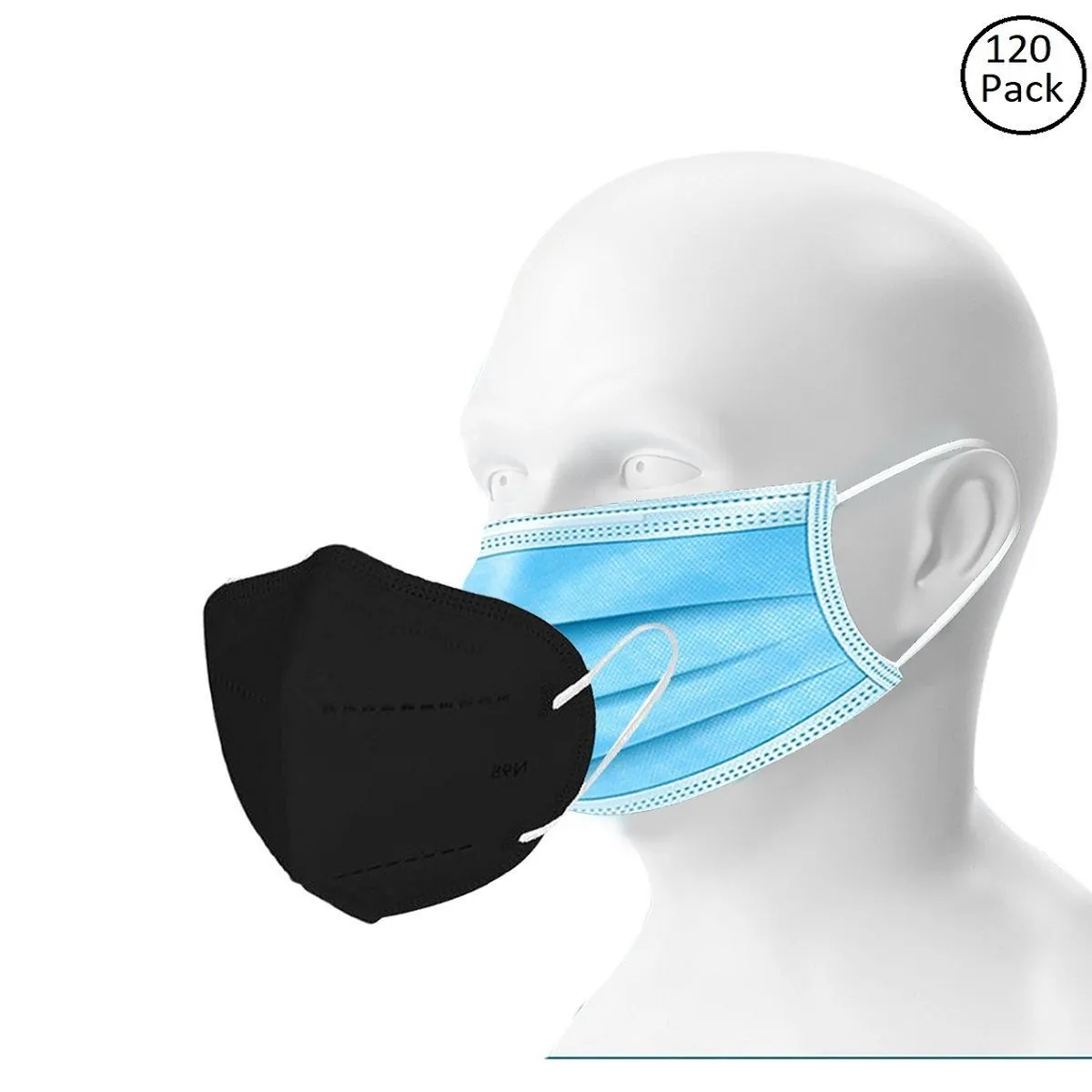 OOMPH Double Mask Set of 100 Disposable & 20 Kn95/N95 Mask