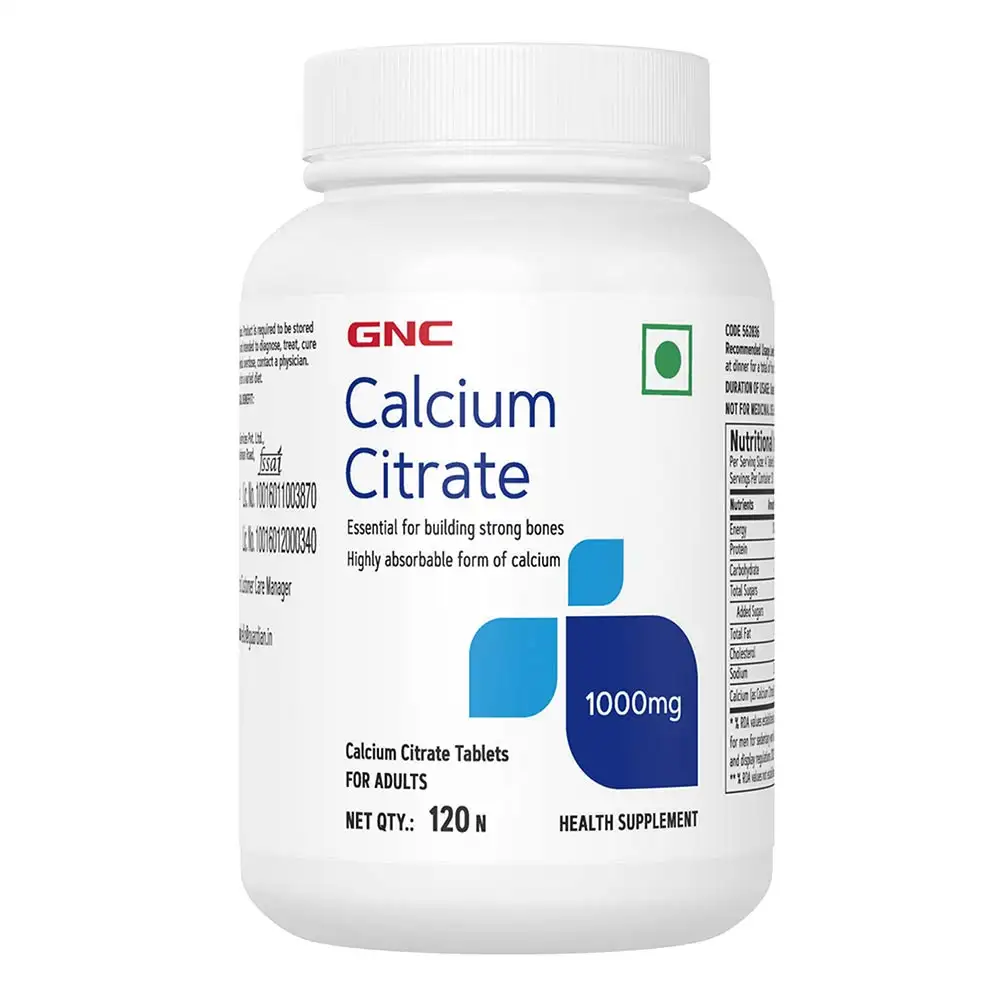 GNC Calcium Citrate (1000 mg),  120 tablet(s)  Unflavoured