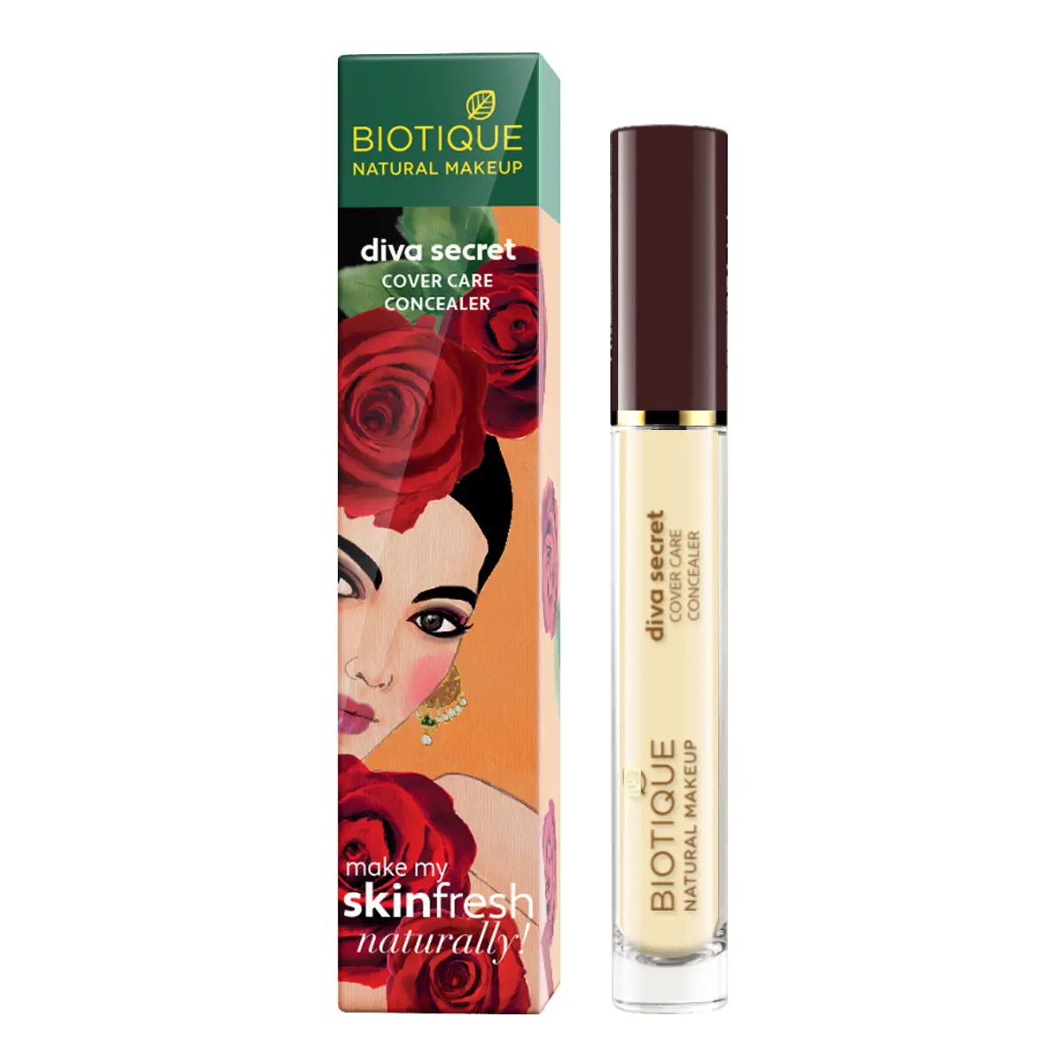 Biotique Natural Makeup Diva Secret Cover Care Concealer (Iced Ivory)(3.5 ml)