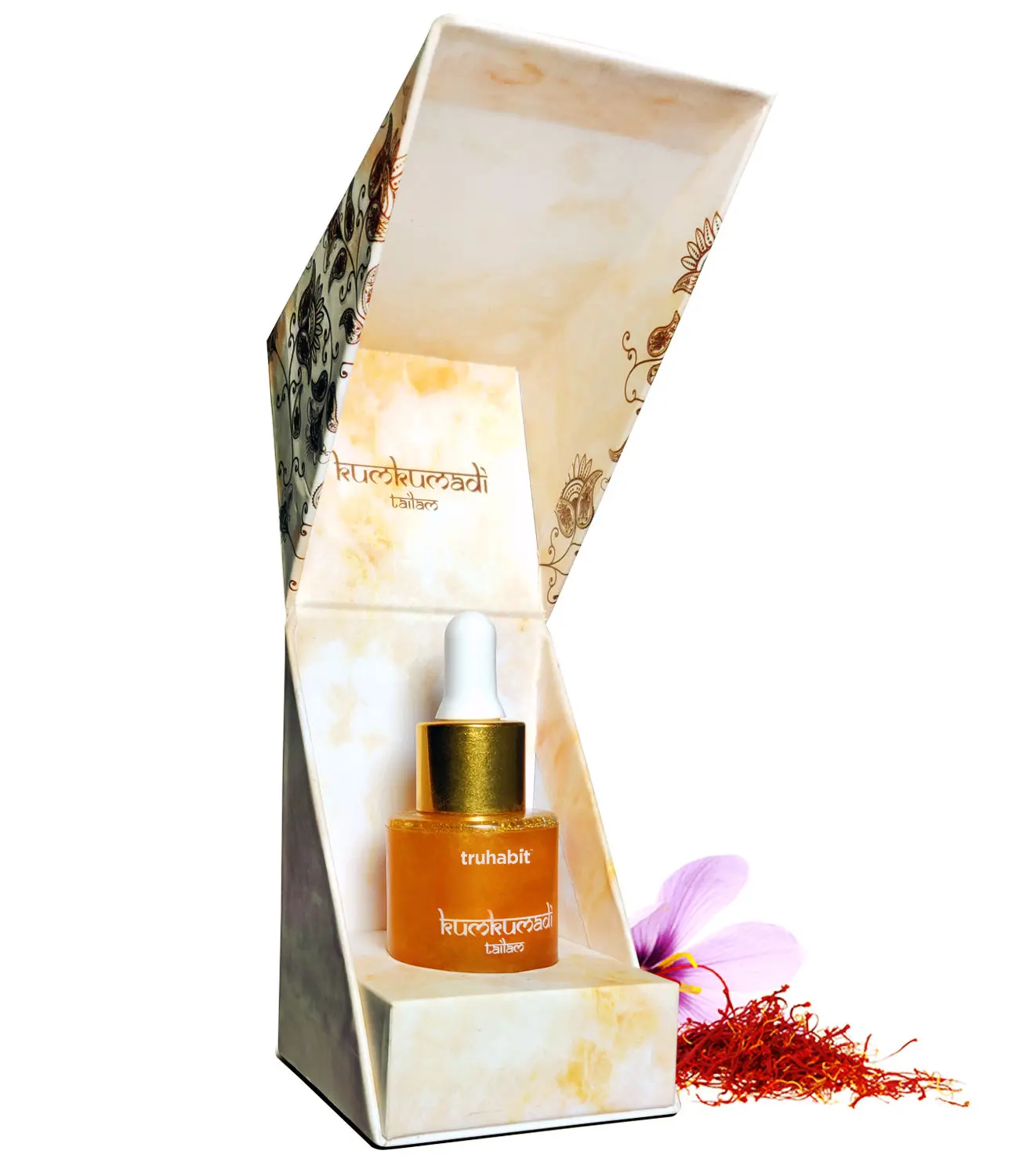 TruHabit Kumkumadi Tailam Face Oil (30ml) Kumkumadi Face Oil for Glowing Skin with Saffron & 24k Gold Bhasma; Kumkumadi Oil Serum for Face Glowing and Whitening; Kumkumadi Tailam for Face & Dull Skin