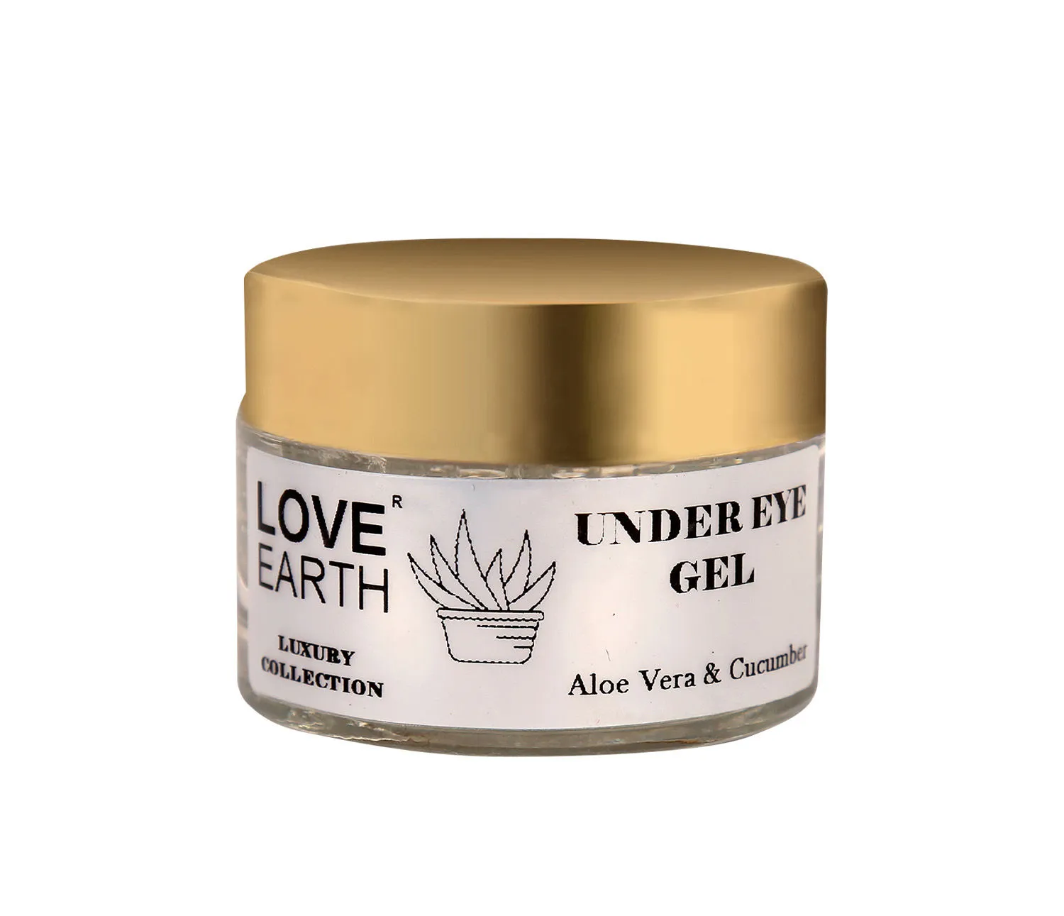 Love Earth Organic Under Eye Gel with Aloe Vera Reduces Dark Circles Puffiness and Fine Lines