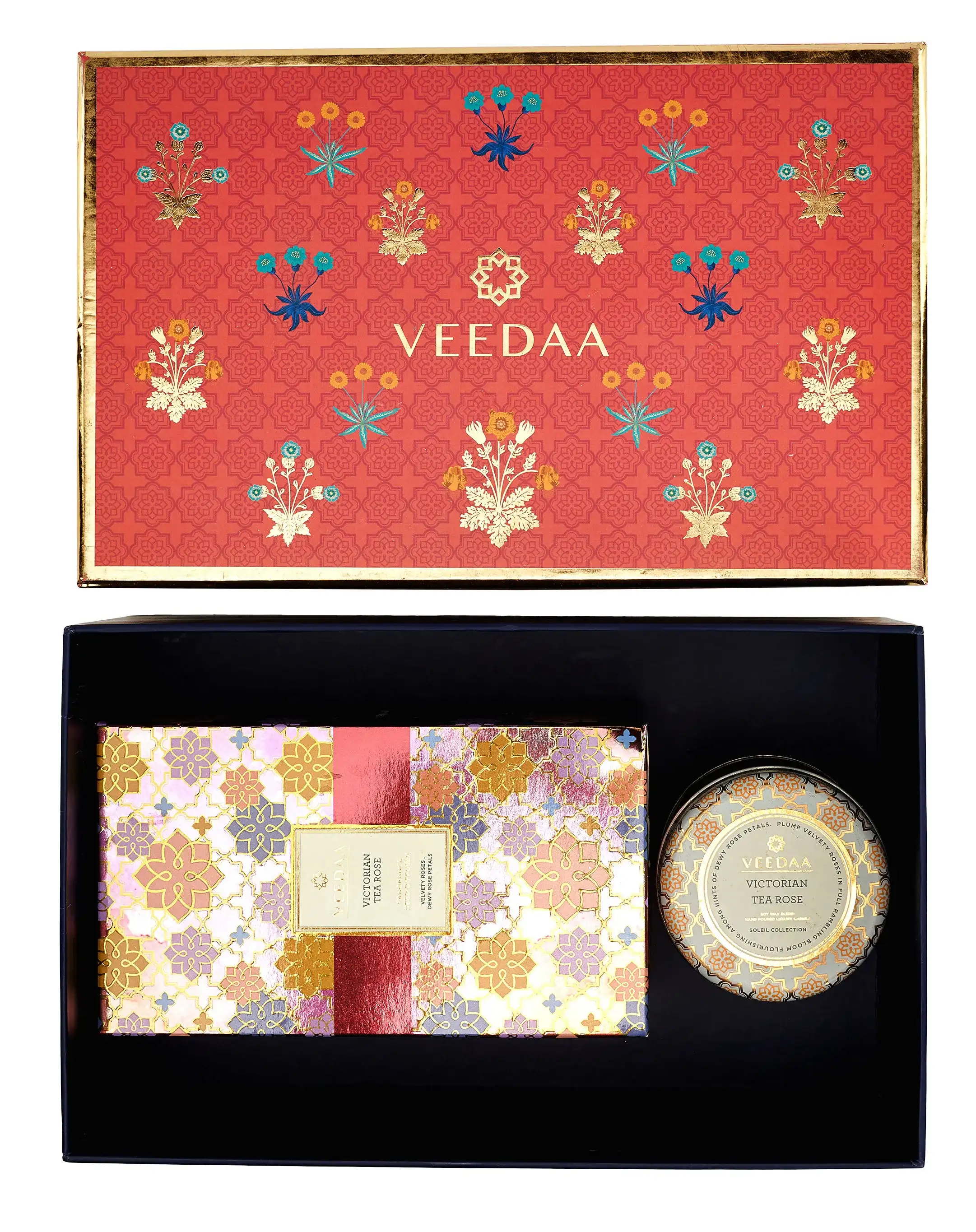 Veedaa Victorian Tea Rose Fragrance Reed Diffuser & Mason Tin Scented Candle