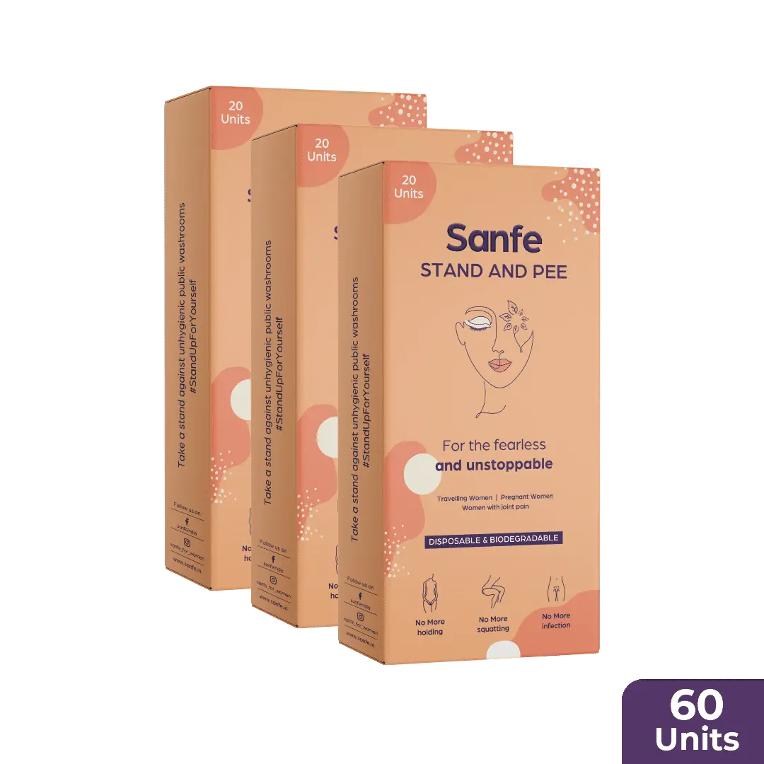 Sanfe Stand and Pee Disposable Female Urination Device for Women - 60 Funnels | Portable, Leak-proof Stand and Pee Funnels for Women and Girls