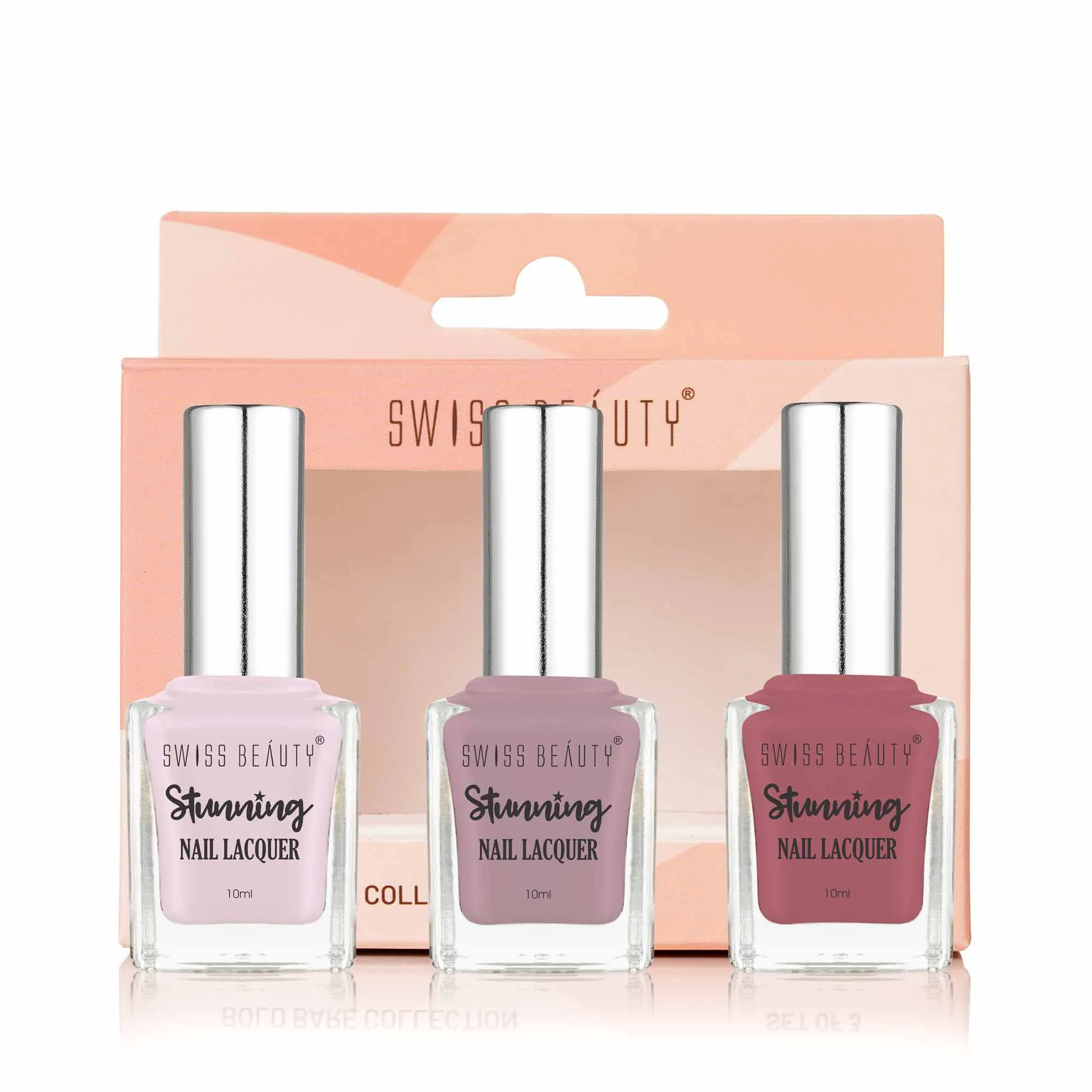 Swiss Beauty Bare Nail Laquer - Set Of 3