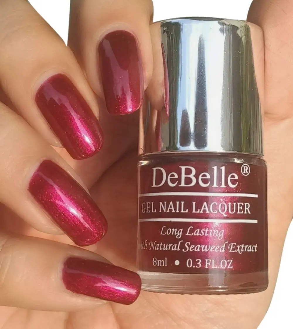 DeBelle Gel Nail Lacquer Antares (Deep Maroon Pearl) - (8 ml)