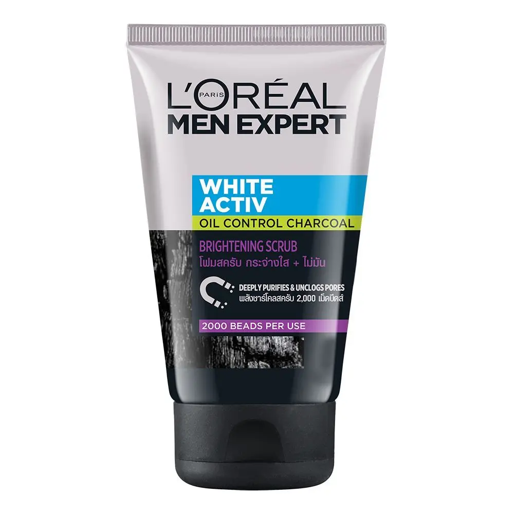 L'Oreal Paris Men Expert White Activ Oil Control Charcoal Brightening Scrub (100 ml)