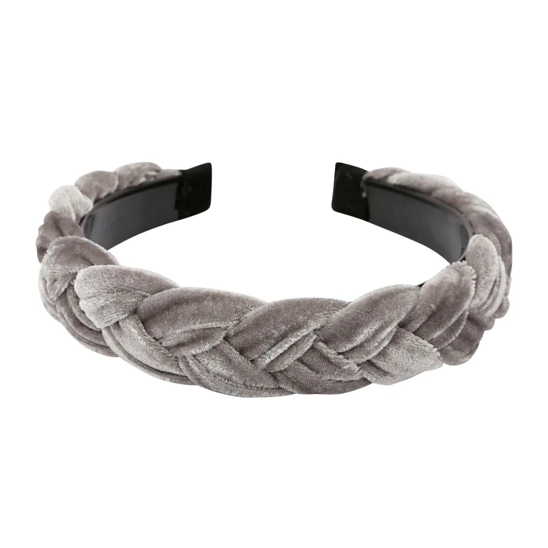 YouBella Hair Jewellery Fabric And Plastic Braid Shape Grey Head Band (YBHAIR_41346)