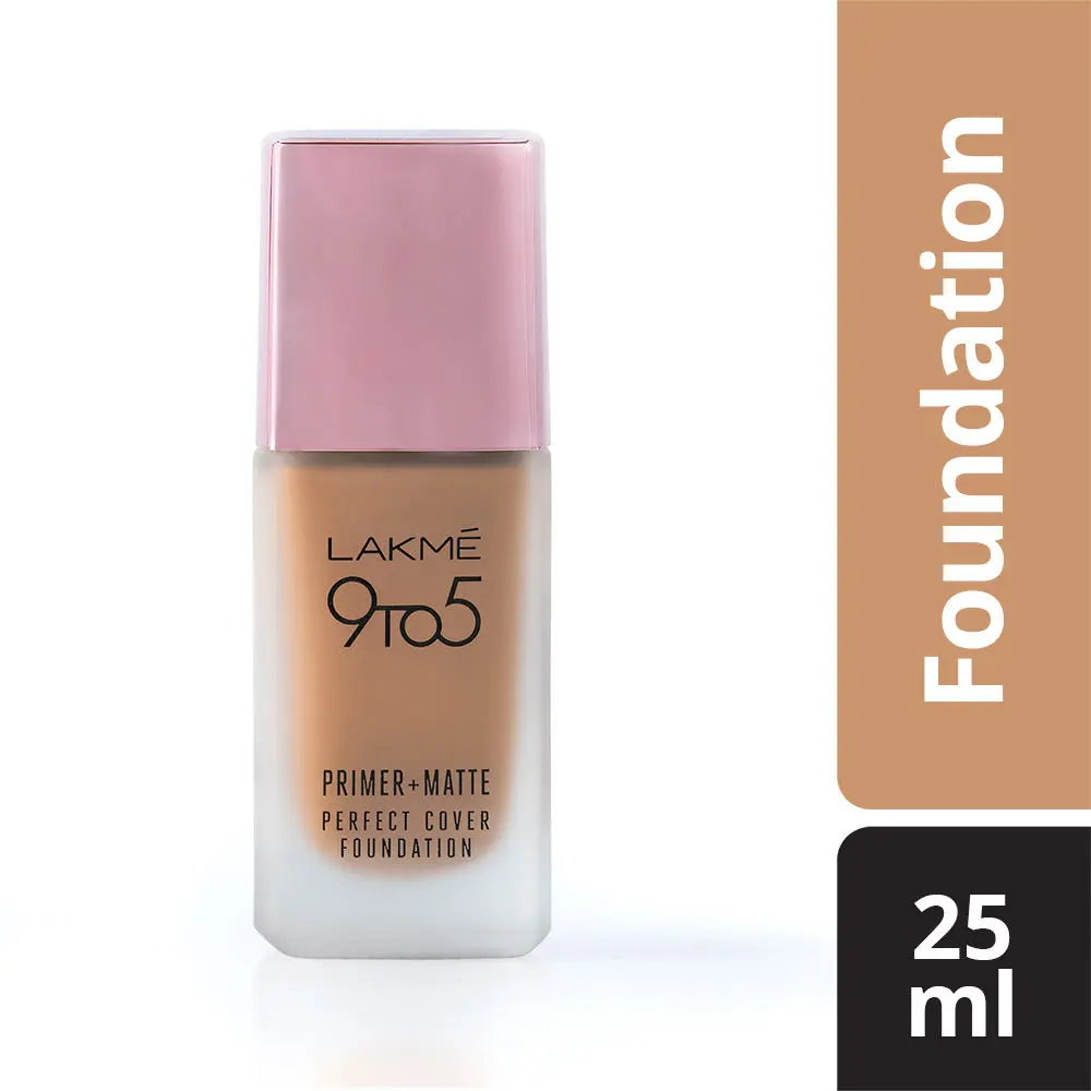 Lakme 9 To 5 Primer + Matte Perfect Cover Foundation - Cool Tan C280 (25 ml)