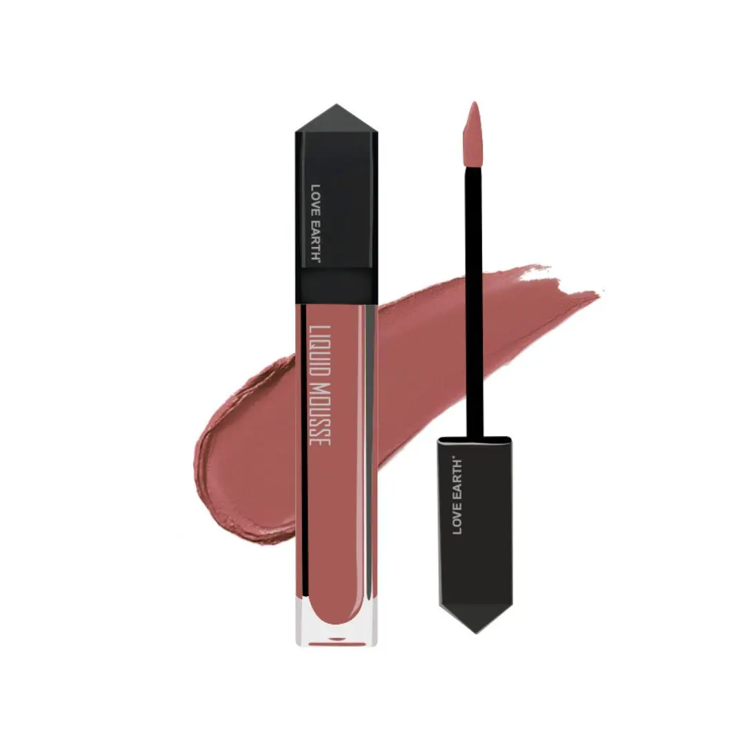 Love Earth Liquid Mousse Lipstick - Citrus Cosmo Matte Finish | Lightweight, Non-Sticky, Non-Drying,Transferproof, Waterproof | Lasts Up to 12 hours with Vitamin E and Jojoba Oil - 6ml