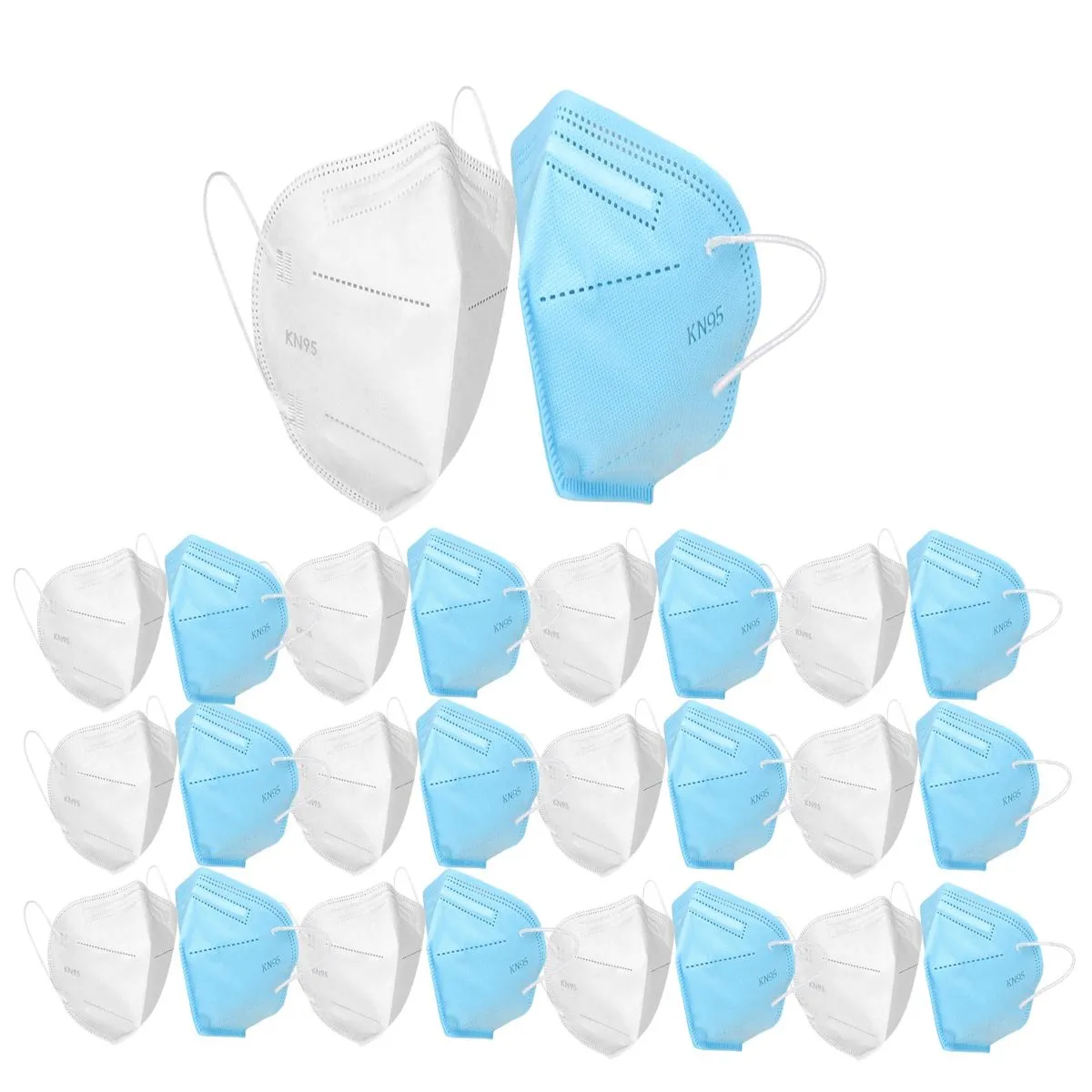 OOMPH Pack Of 24 Kn95/n95 Anti-pollution Reusable 5-layer Mask (blue,white)