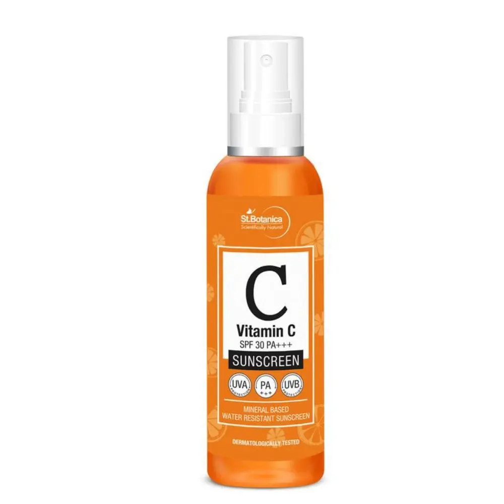 StBotanica Vitamin C SPF 30 PA+++ Sunscreen Mineral Based & Water Resistant,120ml - UVA & UVB Protection