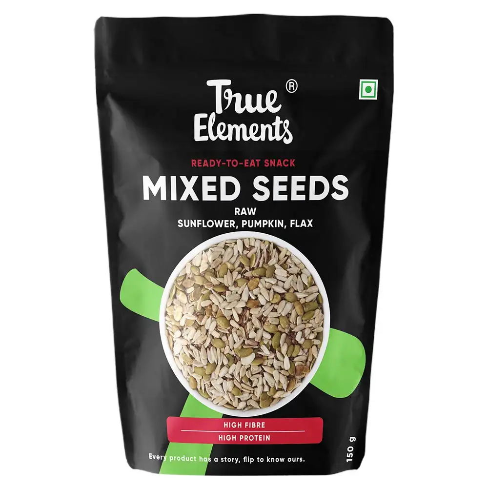 True Elements Raw Sunflower Pumpkin and Flax Seeds,  Unflavoured  0.150 kg