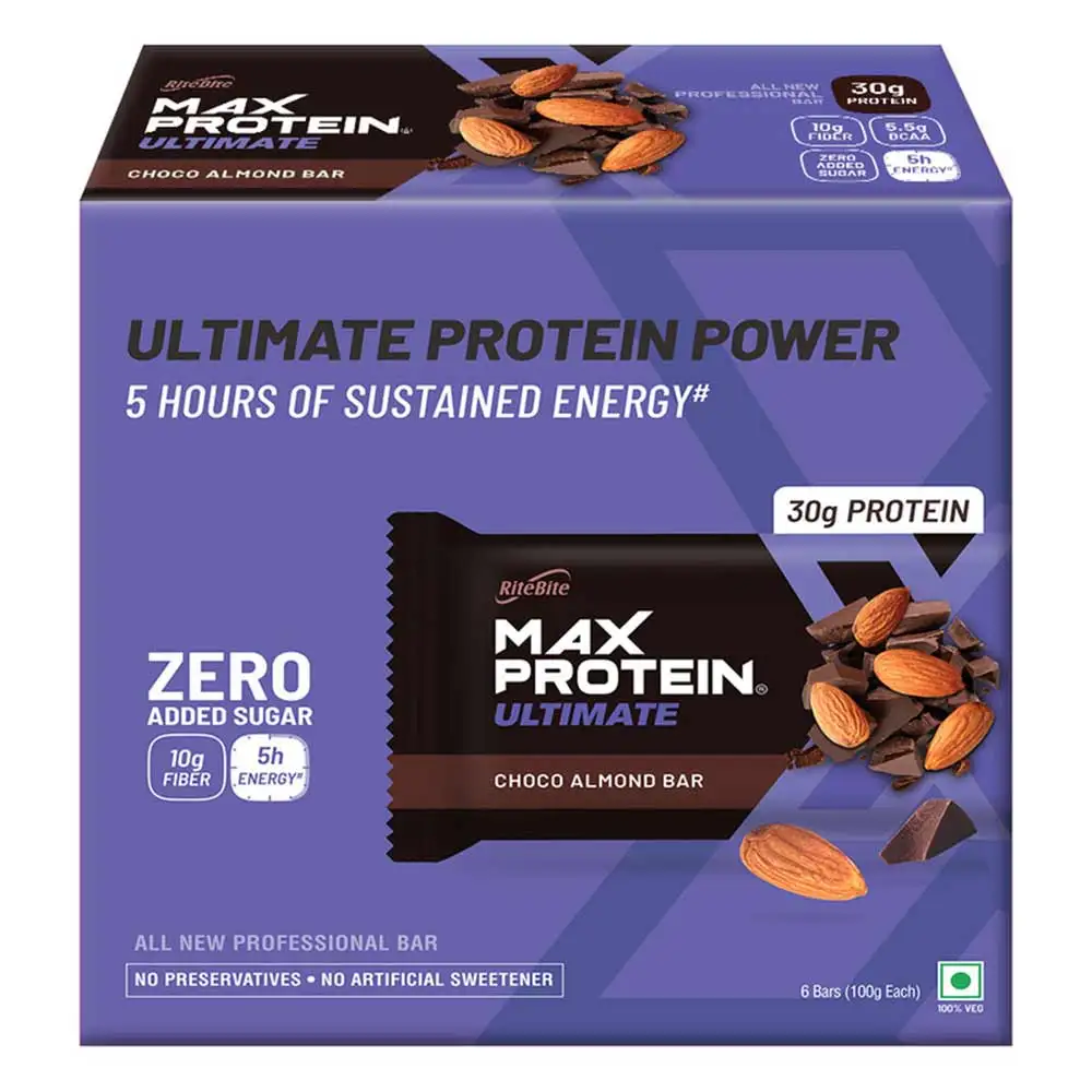 RiteBite Max Protein Ultimate Bar (30g Protein),  6 bar(s)  Choco Almond