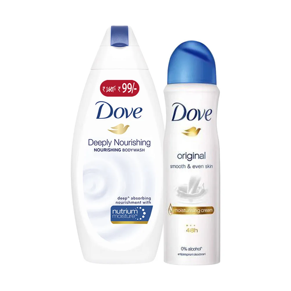 Dove Deeply Nourishing Body Wash & Original Deodorant For Women