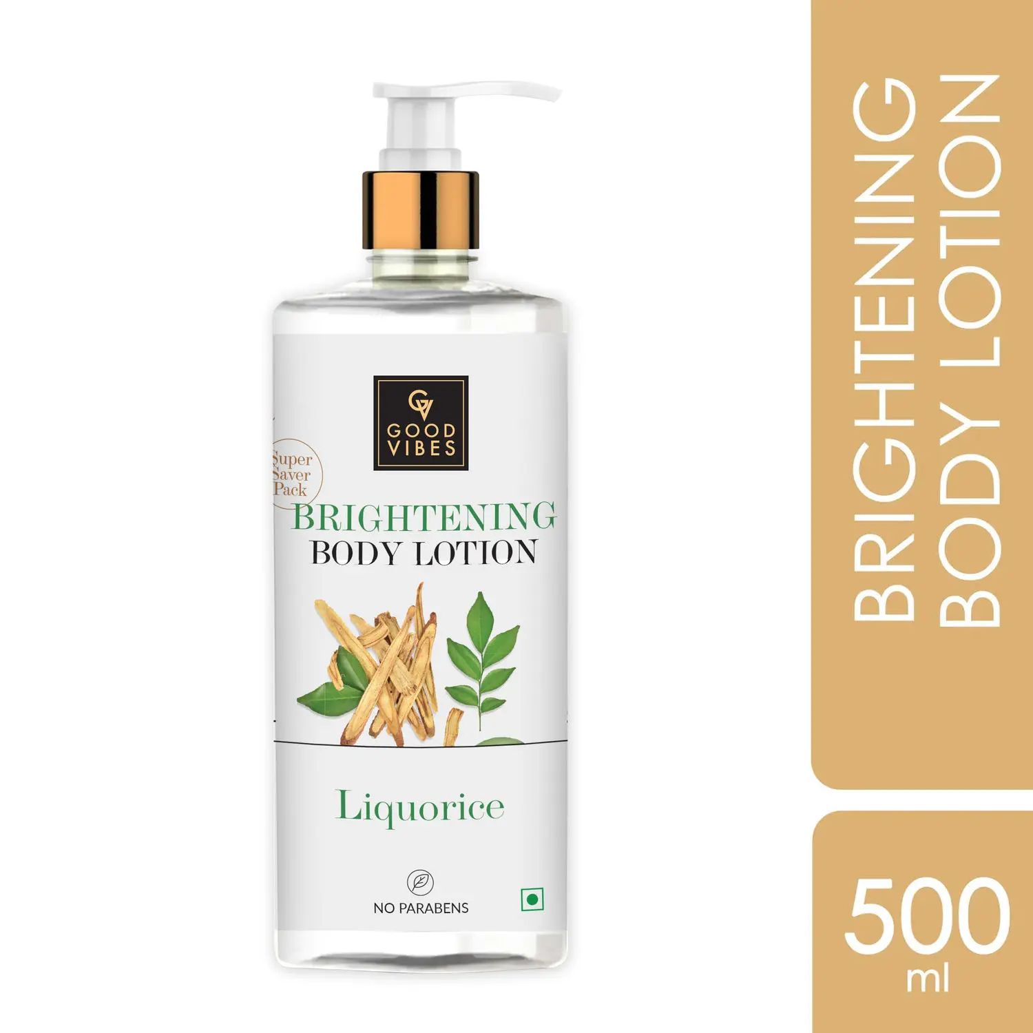 Good Vibes Liquorice Brightening Body Lotion | Non-Greasy, Moisturizing, Softening | No Parabens, No Sulphates, No Animal Testing (500 ml)