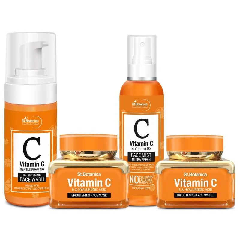 St.Botanica Vitamin C Brightening Facial Kit: (Mask, Scrub, Face Wash, Mist)