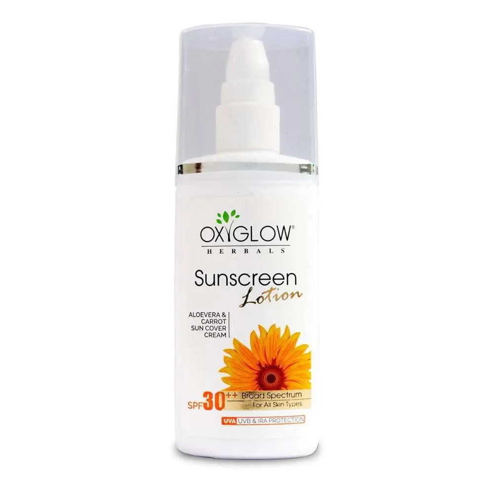 OxyGlow Herbals Aloe vera & Carrot Sunscreen Lotion SPF-30,100ml,UVA/B