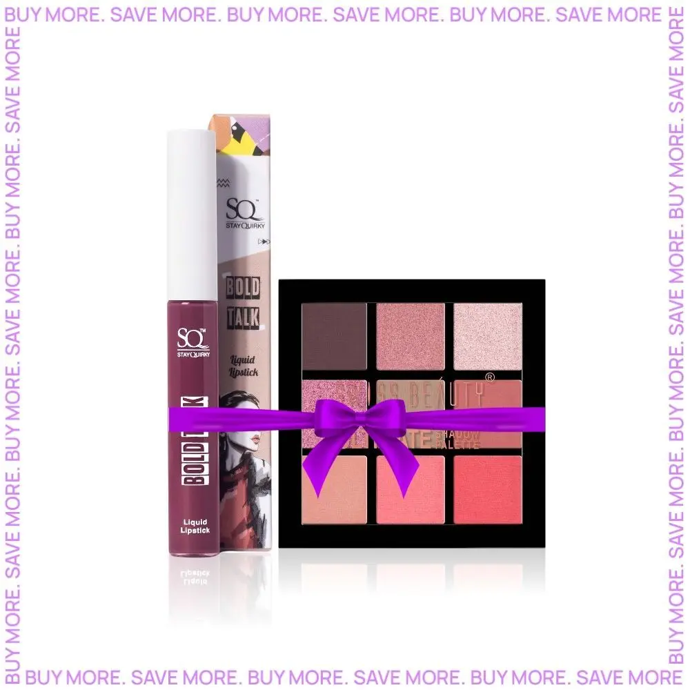 Swiss Beauty Ultimate Eyeshadow Palette Kit - Multi-02 (6 g) + SQ Bold Talk Liquid Lipstick - Mulberry Takeover (5.5 ml)