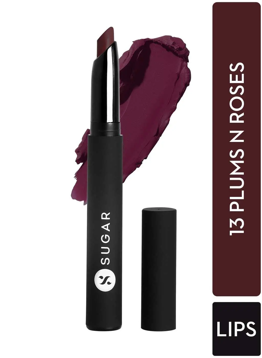 SUGAR Cosmetics - Matte Attack - Transferproof Lipstick - 13 Plums N Roses (Deep Reddish Plum) - 2 gms - Transferproof Lipstick Matte Finish, Lasts Up to 8 hours