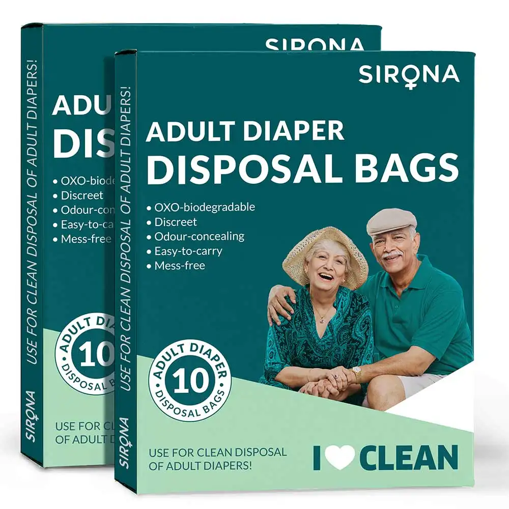 Sirona Diaper Disposal Bags,  10 Piece(s)/Pack  for Men and Women (Adult) Pack of 2