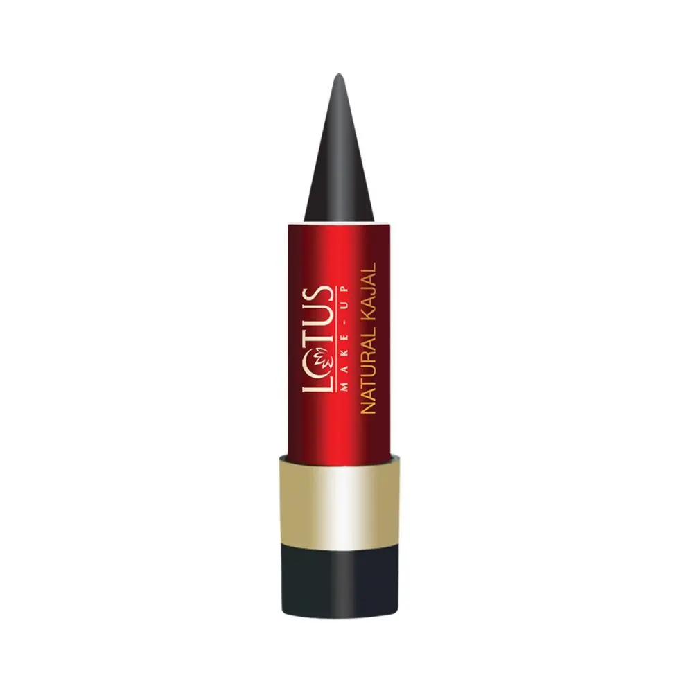 Lotus Make-Up Natural Kajal - Black NK04 | Almond Oil | Smudge Proof | 100% Natural Ingredients | 4g