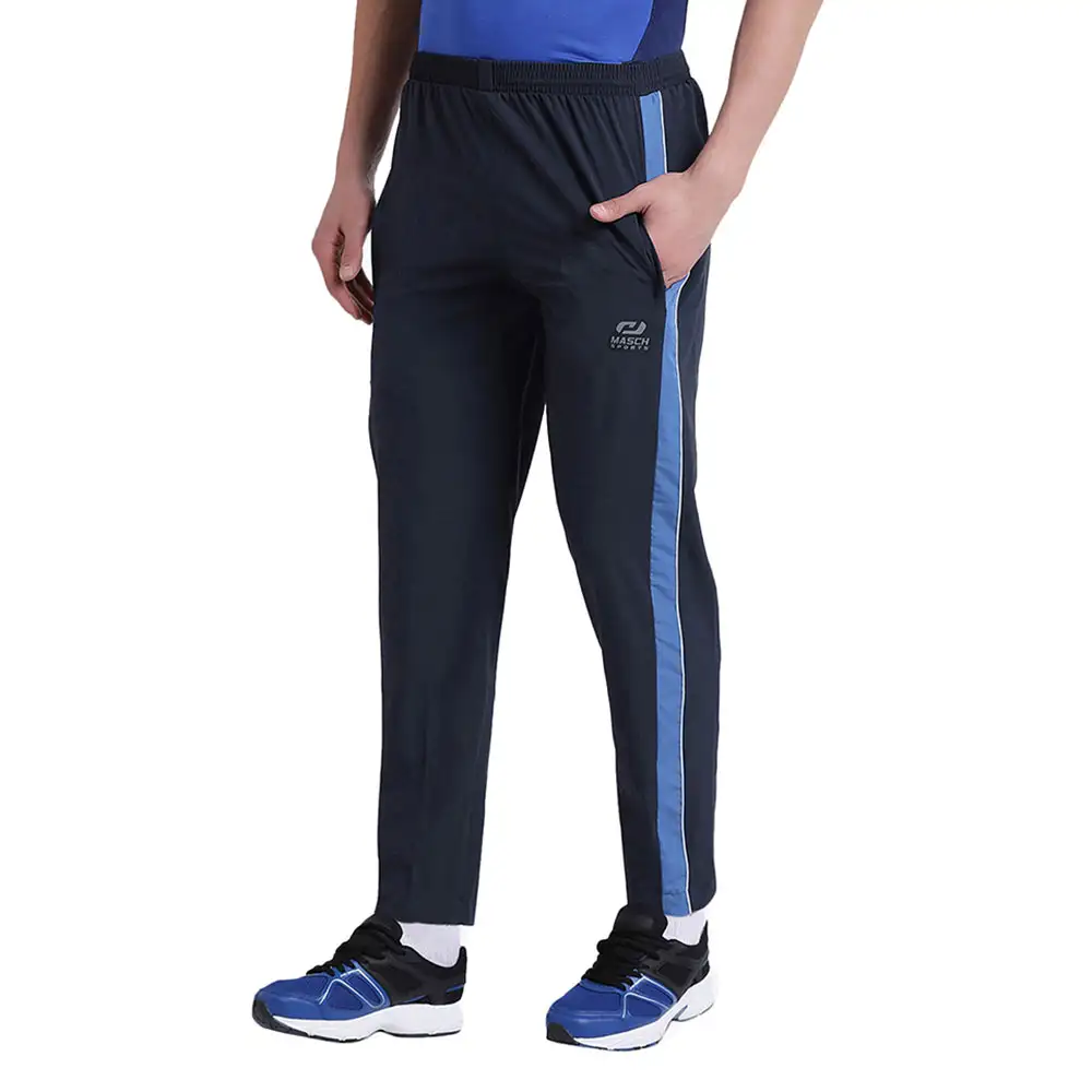 Masch Sports Mens Regular Fit Polyester Track Pants (MSTP 1218 CS SPPIP NBRBW),  Navy Blue  Small