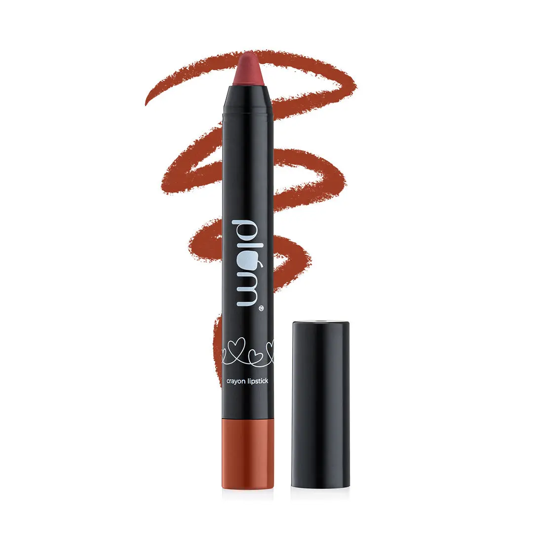 Plum Twist & Go Matte Lipstick | Ceramides + Hyaluronic Acid | Airbrushed Finish | Long Lasting | 100% Vegan & Cruelty-Free | Dear Fiery - 126 (Terracotta Brown)