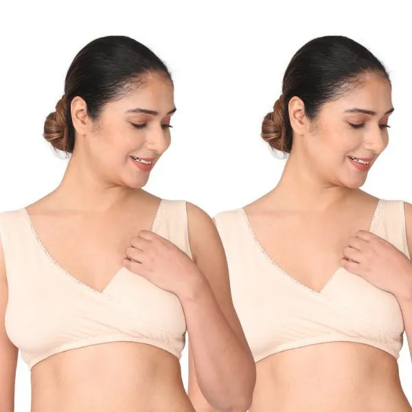 Morph Maternity Pack Of 2 Leak-Proof Sleep Nursing Bras - Nude (M)