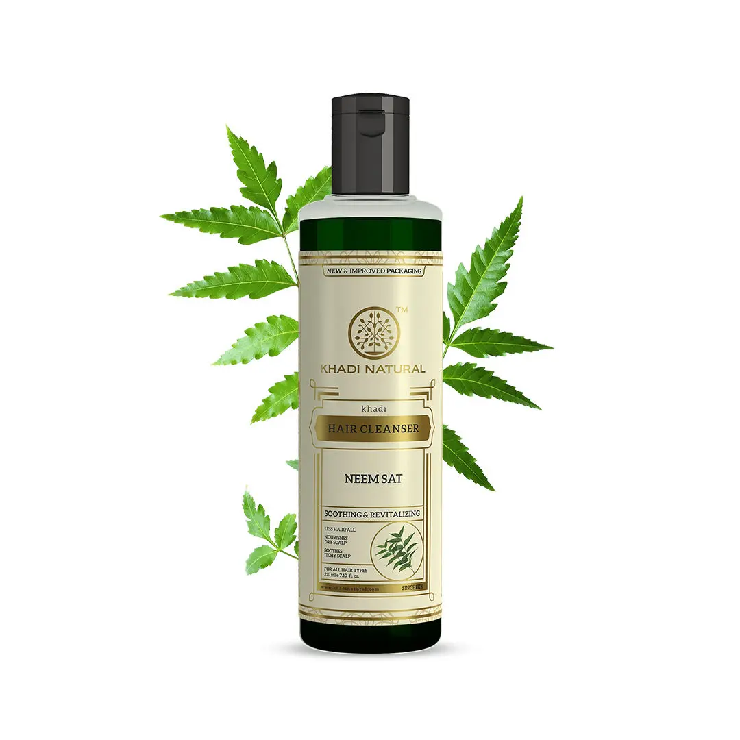 Khadi Natural Neem Sat Hair Cleanser | Nourishes Dry Scalp - (210ml)