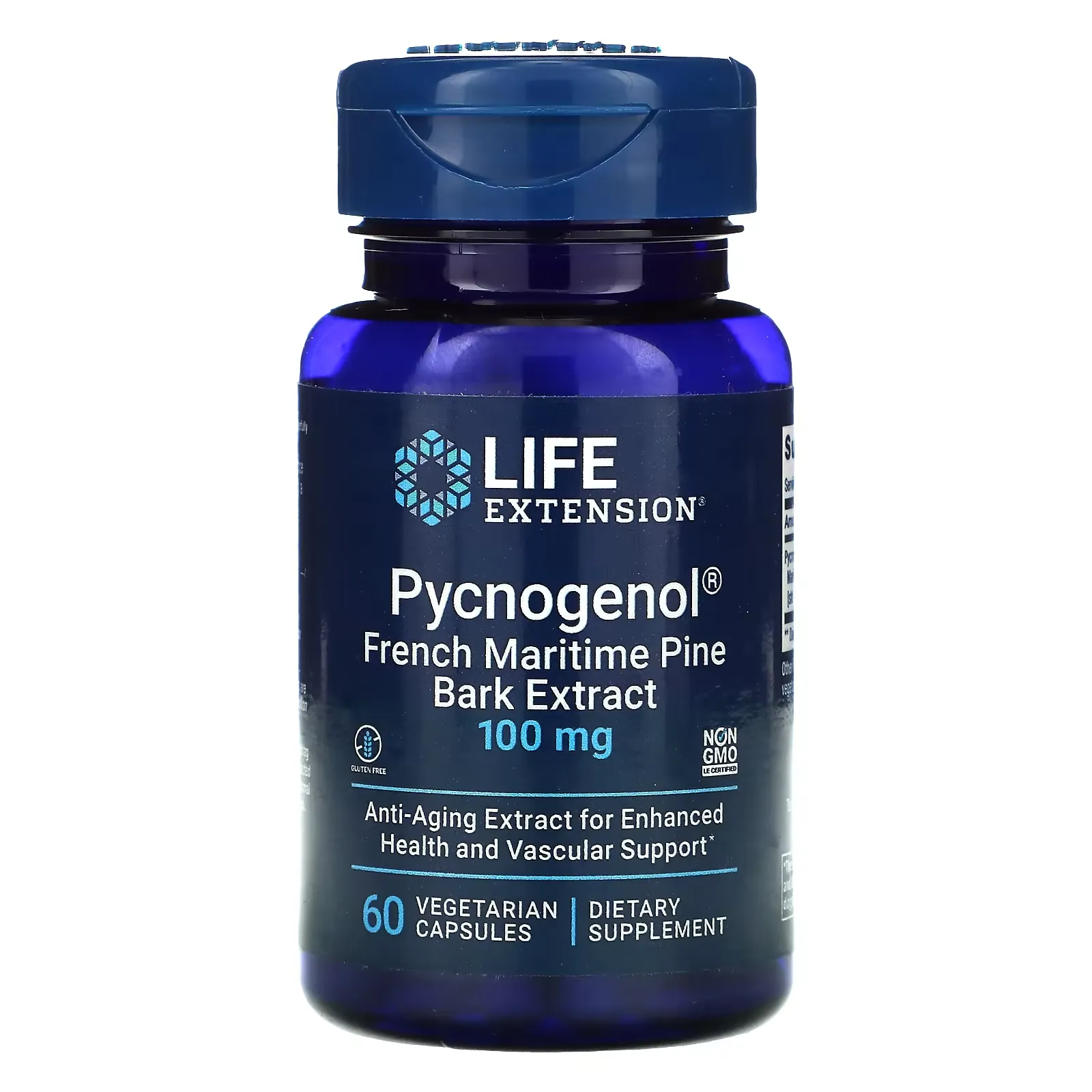 Pycnogenol, French Maritime Pine Bark Extract, 100 mg, 60 Vegetarian Capsules