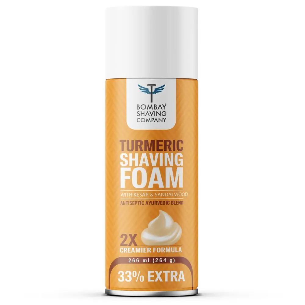 Bombay Shaving Company Turmeric Shaving Foam, 266 ml (33% Extra) | Turmeric & Sandalwood