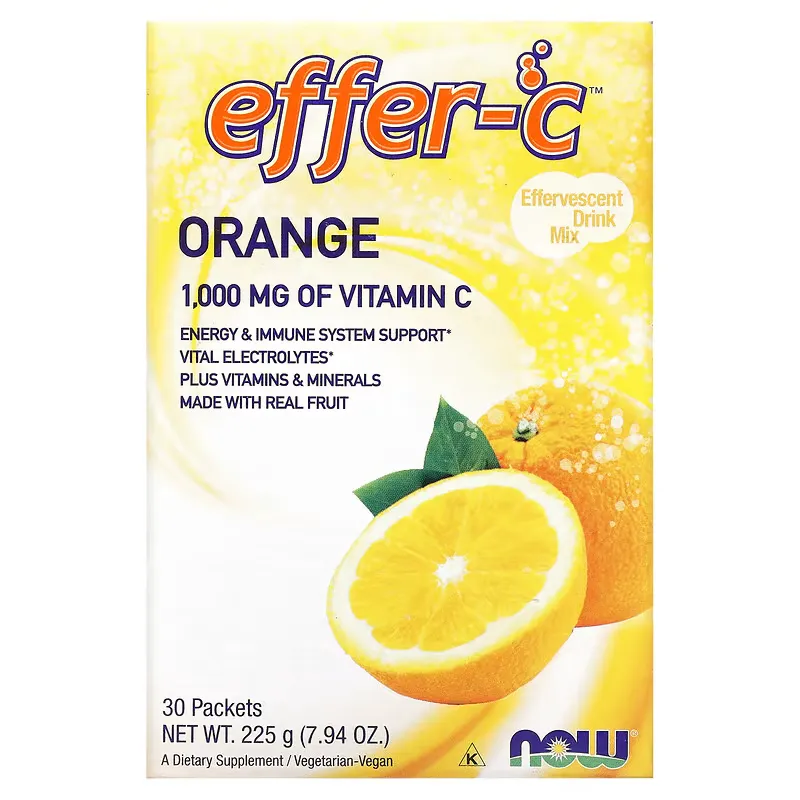 Effer-C, Effervescent Drink Mix, Orange, 1,000 mg, 30 Packets, .26 oz (7.5 g) Each