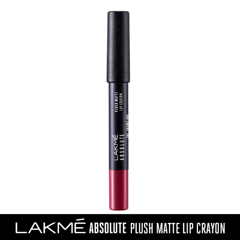 Lakme Absolute Plush Matte Lip Crayon - 103 Cherry Pop