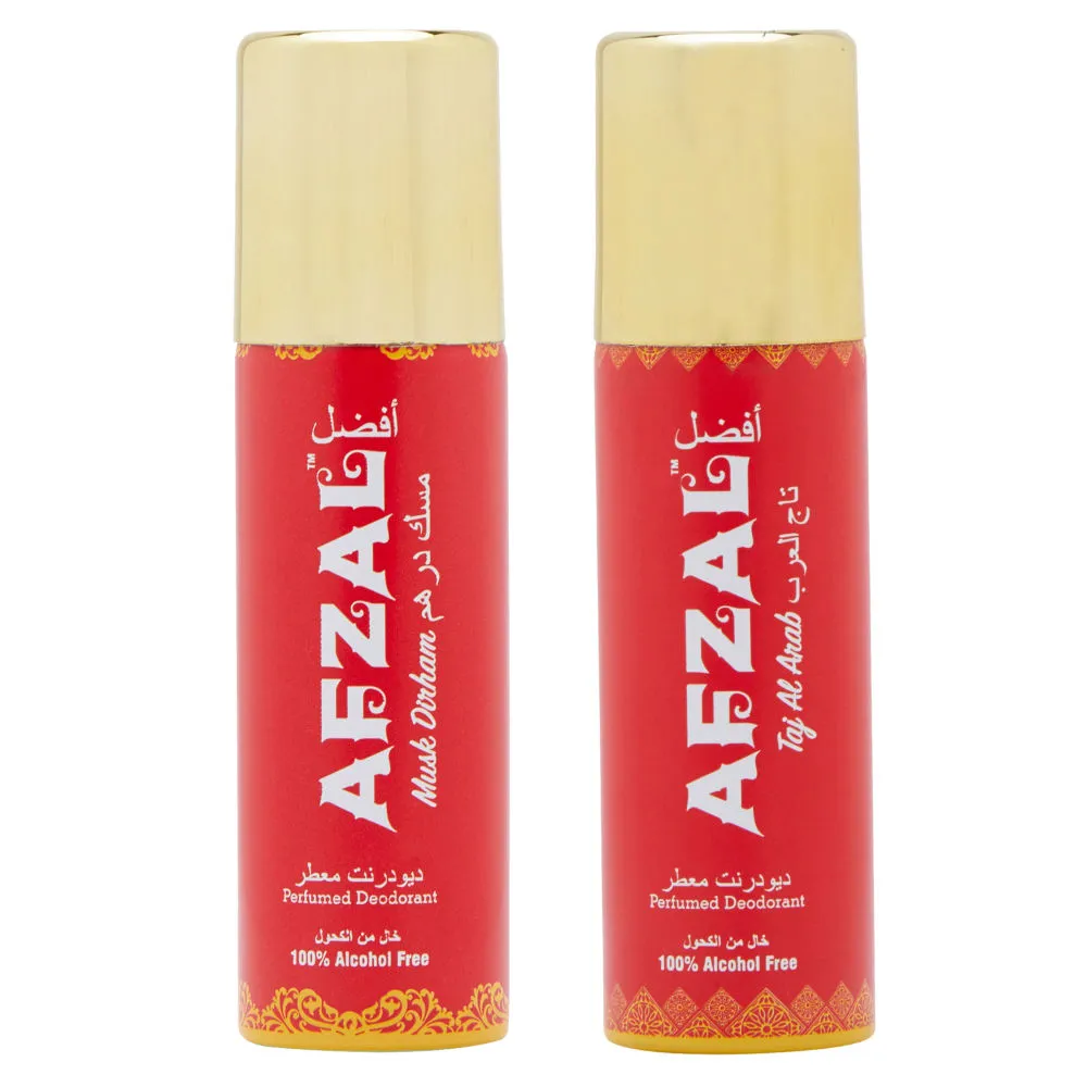 Afzal Non Alcoholic Taj Al Arab & Musk Dirham Combo Deodorants - Pack Of 2