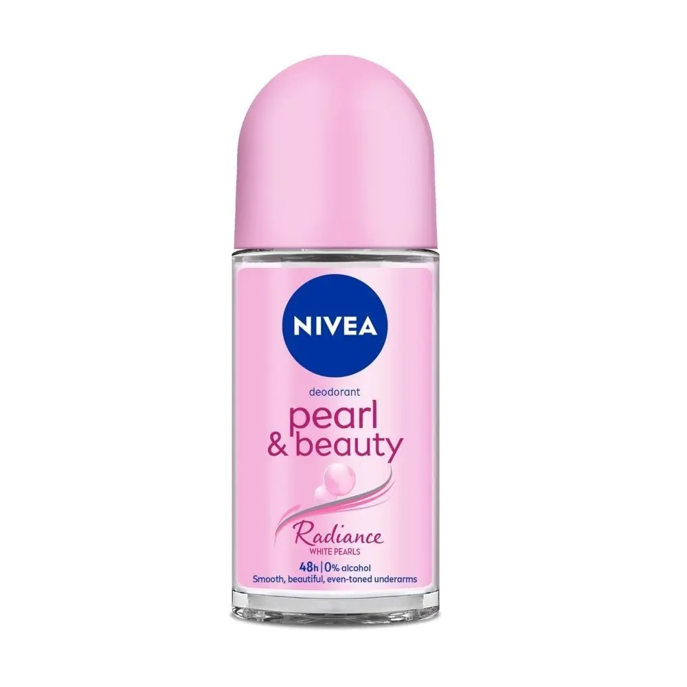 NIVEA Women Deodorant Roll on, Pearl & Beauty Radiance for Eventoned Smooth & Beautiful Underarms (50 ml)