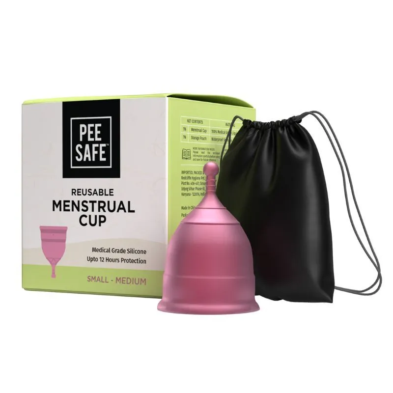 Pee Safe US FDA Approved Reusable Menstrual Cup with Medical Grade Silicone for Women - Small (1N)