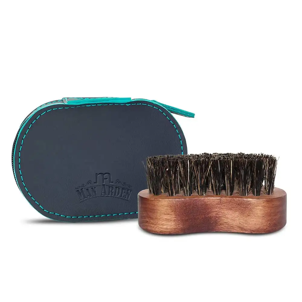 Man Arden 100% Boar Bristle Beard Brush with Leather Pouch,  1 Piece(s)/Pack  for All Types of Beard