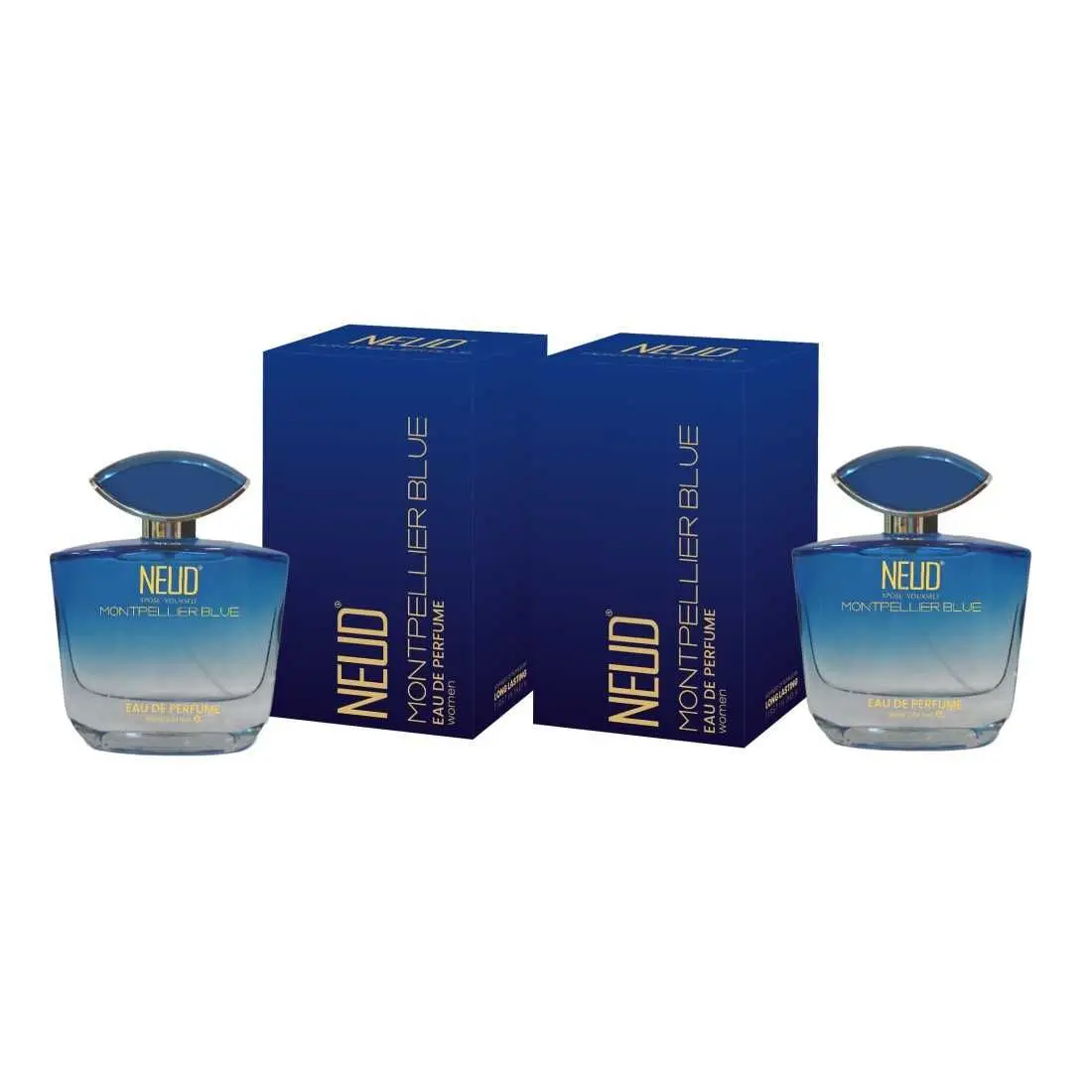 NEUD Montpellier Blue Luxury Perfume for Elegant Women Long Lasting EDP - 2 Packs (100ml Each)