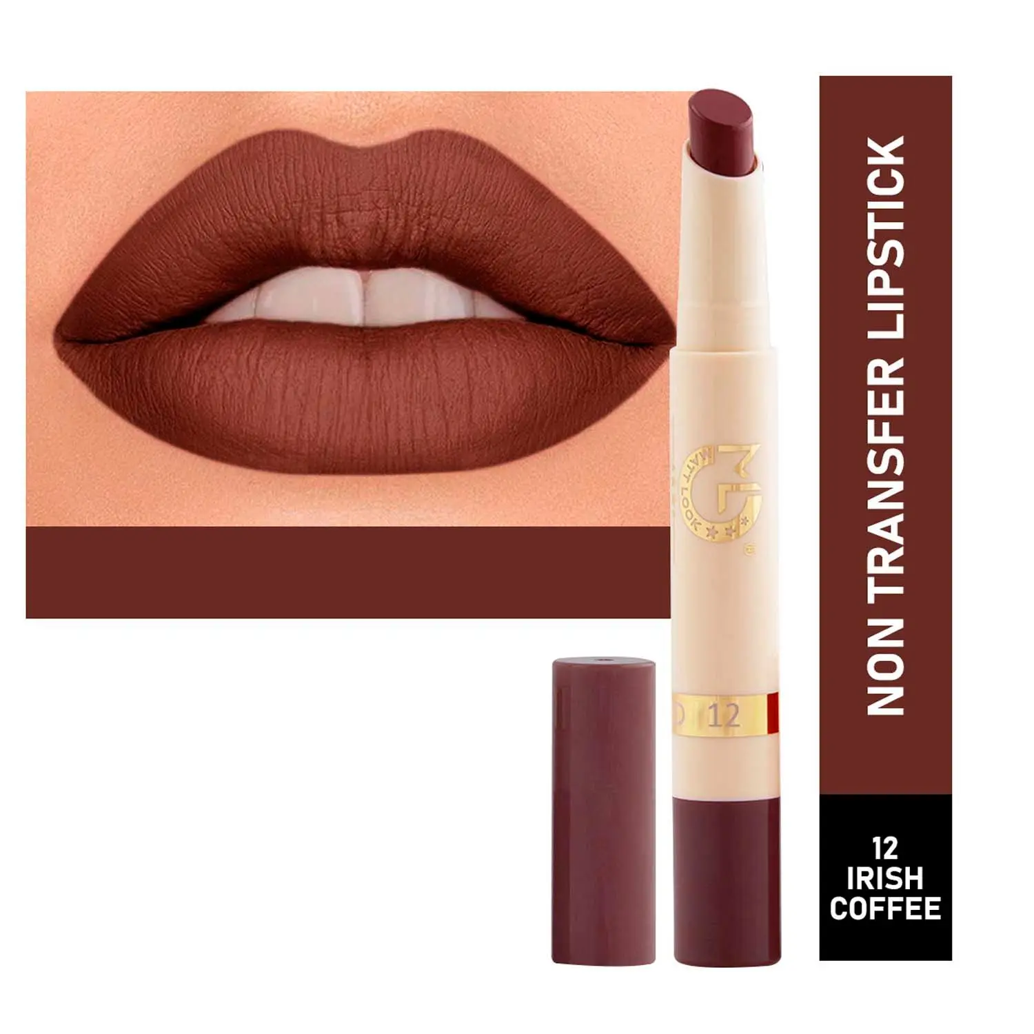 Matt look Velvet Smooth Non-Transfer, Long Lasting & Water Proof Lipstick, Irish Coffee (2gm)