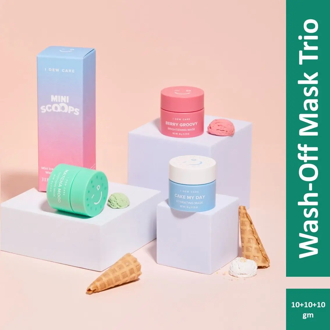 I DEW CARE MINI SCOOPS (Sprinkle, Green Tea, Glycolic Wash-Off Mask) | Korean Skin Care