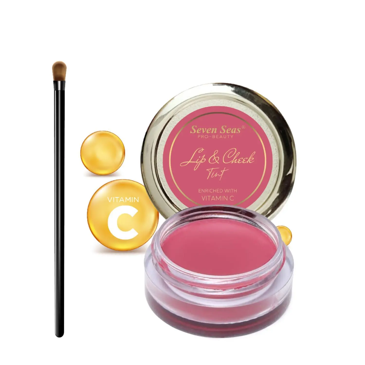 Seven Seas Lips & Cheek Tint With Enriched With Vitamin C Give You a Soft Natural Glow With Brush