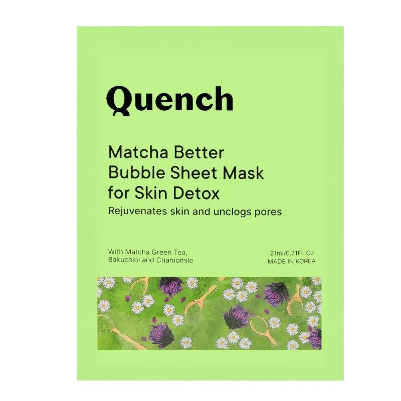 Quench Matcha Better Bubble Sheet Mask For Skin Detox, Rejuvenates Skin, Bubble Mask