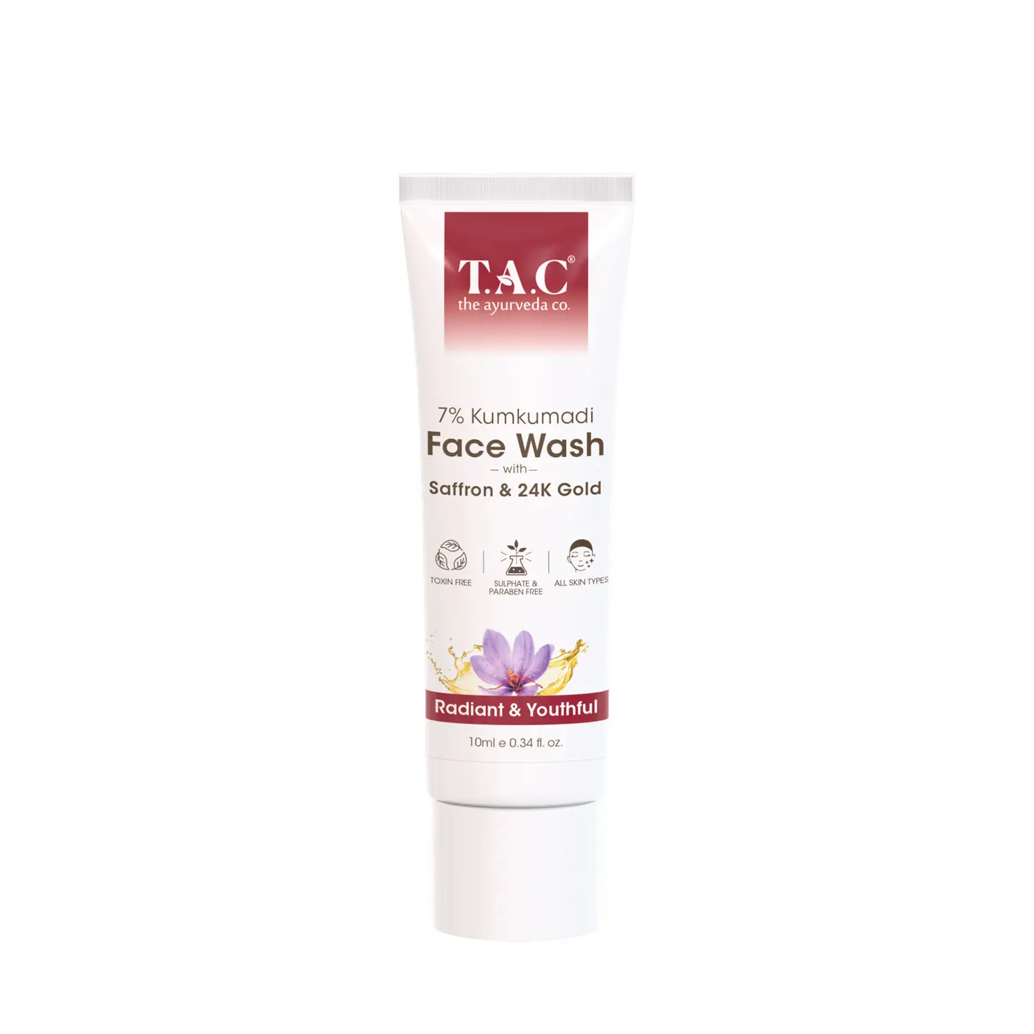 T.A.C - 7% Kumkumadi Face Wash With Saffron & 24K Gold - 10Gm